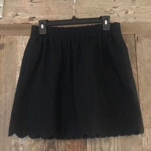 J. Crew Scalloped Hem Black Skirt